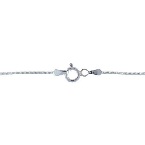 Chain by Clasp. Sterling Silver 1.0mm Width / Length, 18 Inch Round Regular Snake Chain with 6.0mm Width / Length by 1.4mm Thick, Smooth Spring Ring Clasp. Quantity Per Pack: 1 Piece.