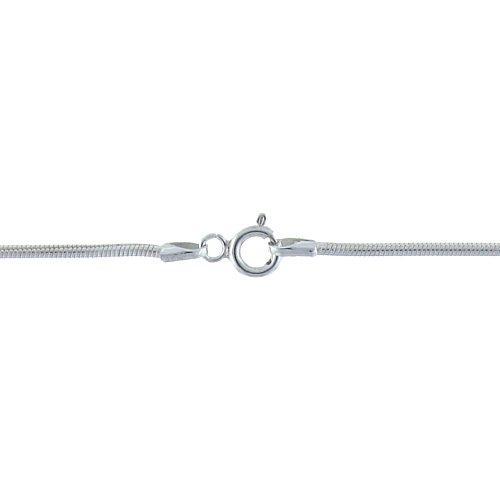 Chain by Clasp. Sterling Silver 1.8mm Width / Length, 16 Inch Round Regular Snake Chain with 6.0mm Width / Length by 1.4mm Thick, Smooth Spring Ring Clasp. Quantity Per Pack: 1 Piece.