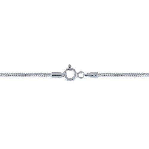 Chain by Clasp. Sterling Silver 2.0mm Width / Length, 16 Inch Round Regular Snake Chain with 6.0mm Width / Length by 1.4mm Thick, Smooth Spring Ring Clasp. Quantity Per Pack: 1 Piece.