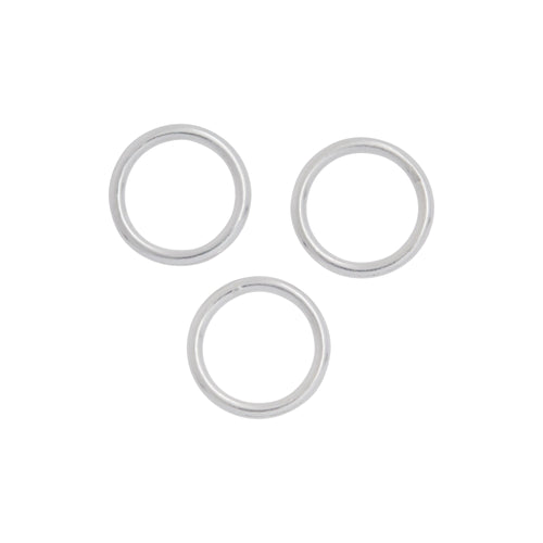 Jump Rings. Sterling Silver 18.0 Gauge 10.0mm Width / Length / Height, Smooth Close Jump Ring. Quantity Per Pack: 10 Pieces.