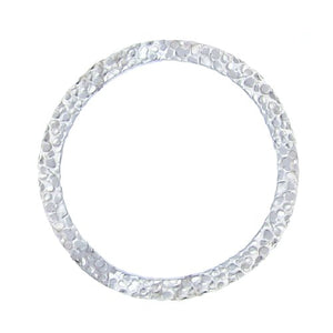 Sterling Silver, 15.3mm Width by 0.6 Length by 15.3mm Height, Textured Circle Connector Ring. Quantity Per Pack: 2 Pieces.