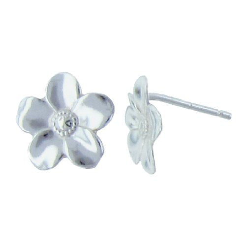 Sterling Silver, 10.4mm Width by 10.1mm Height, Flower Ear Stud with 20.0 Gauge Post. Quantity Per Pack: 6 Pairs.