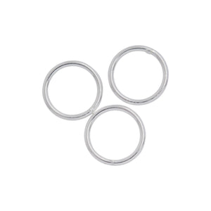 Jump Rings. Sterling Silver 18.0 Gauge 12.0mm Width / Length / Height, Smooth Close Jump Ring. Quantity Per Pack: 20 Pieces.