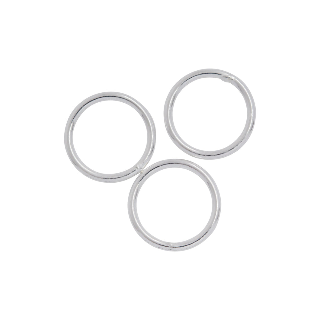 Jump Rings. Sterling Silver 18.0 Gauge 12.0mm Width / Length / Height, Smooth Close Jump Ring. Quantity Per Pack: 20 Pieces.