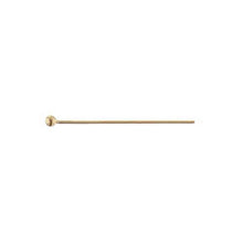 Load image into Gallery viewer, Sterling Silver Gold Plated / Vermeil, 22.0 Gauge 1.0 Inch Length / Height, Smooth Ball Pin. Quantity Per Pack: 100 Pieces.
