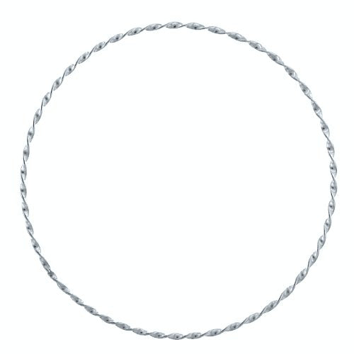 Sterling Silver, 60.5mm Width by 1.4mm Length by 60.5mm Height, Twisted Circle Bangle. Quantity Per Pack: 1 Piece.