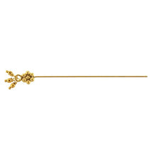 Load image into Gallery viewer, Sterling Silver Flash Gold, 28.0 Gauge 1.0 Inch Dangle Pin With Dotted Flower Head &amp; Dangles. Quantity Per Pack: 10 Pieces.
