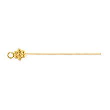 Load image into Gallery viewer, Sterling Silver Flash Gold, 26.0 Gauge 1.0 Inch Eye Pin With Dotted Flower Head &amp; 3.3mm Ring. Quantity Per Pack: 10 Pieces.
