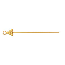 Load image into Gallery viewer, Sterling Silver Flash Gold, 22.0 Gauge 1.0 Inch Eye Pin With 6-Dotted Triangle Head &amp; 3.4mm Ring. Quantity Per Pack: 10 Pieces.
