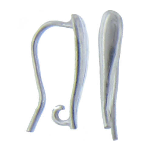 Sterling Silver, 20.0 Gauge, 4.8mm Width by 23.5mm Height, Fancy Ear Wire with 4.2mm Open Loop at the Bottom. Quantity Per Pack: 4 Pieces.