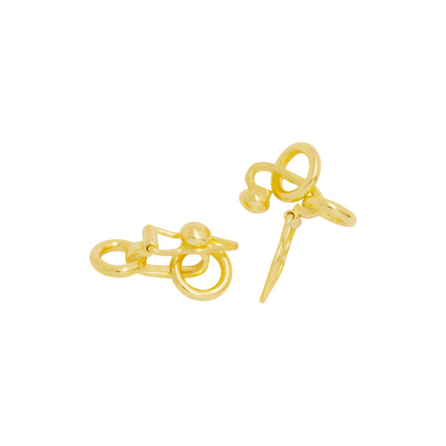 Clasps. Sterling Silver Gold Plated 8.1mm Width by 9.1mm Height by 26.0mm Length, Tow Hitch Clasp. Quantity Per Pack: 1 Piece.