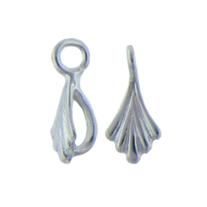 Sterling Silver, 5.3mm Width by 4.5mm Length by 14.8mm Height, Fleur De Lis Sliding Bail with 4.6mm Open Ring at the Bottom. Quantity per pack: 10 Pieces.