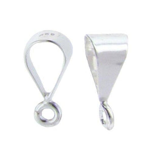 Sterling Silver, 4.5mm Width by 5.1mm Length by 11.7mm Height, Sliding Bail with 4.1mm Open Ring at the Bottom. Quantity per pack: 10 Pieces.