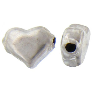 Sterling Silver, 12.4mm Width by 5.9mm Length by 9.7mm Height, Heart Bead. Quantity per pack: 1 Piece.