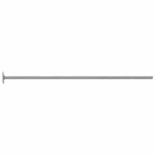 Pins. Sterling Silver 26.0 Gauge, 2.5 Inch Head Pin With 1.3mm Flat Head. Quantity Per Pack: 50 Pieces.