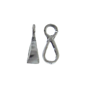 Sterling Silver Oxidized, 3.6mm Width by 4.7mm Length by 11.7mm Height, Sliding Bail with 4.1mm Open Ring at the Bottom. Quantity Per Pack: 10 Pieces.