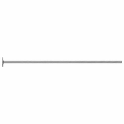 Pins. Sterling Silver 24.0 Gauge, 2.0 Inch Head Pin With 1.4mm Flat Head. Quantity Per Pack: 50 Pieces.