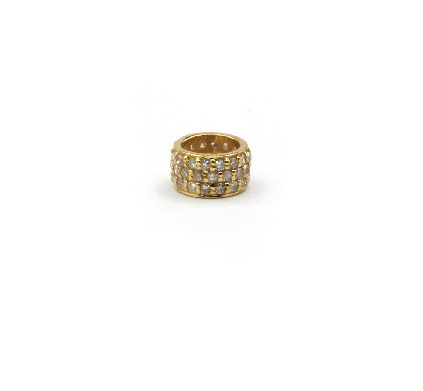 14K Gold 6 mm Round Tyre Pave Diamond Bead .14K Gold Diamond Beads Tyre, Genuine handmade pave diamond Beads.