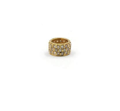 14K Gold 6 mm Round Tyre Pave Diamond Bead .14K Gold Diamond Beads Tyre, Genuine handmade pave diamond Beads.