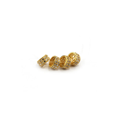 14K Gold 6 mm Round Tyre Pave Diamond Bead .14K Gold Diamond Beads Tyre, Genuine handmade pave diamond Beads.