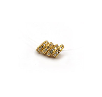 14K Gold 6 mm Round Tyre Pave Diamond Bead .14K Gold Diamond Beads Tyre, Genuine handmade pave diamond Beads.