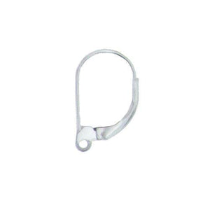 Ear Findings. Sterling Silver 10.8mm Width by 15.1mm Length, Plain Lever Back With 2.7mm Width / Length Open Ring towards the bottom. Quantity Per Pack: 10 Pieces.