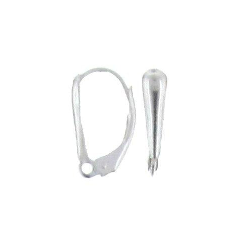 Ear Findings. Sterling Silver 9.2mm Width by 14.9mm Length, Shield Lever Back With 2.9mm Width / Length Close Ring towards the bottom. Quantity Per Pack: 10 Pieces.