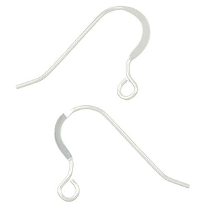 Sterling Silver, 22.0 Gauge, 13.7mm Width by 22.5mm Height, Flat Ear Wire with 3.7mm Loop at the Bottom. Quantity Per Pack: 30 Pieces.