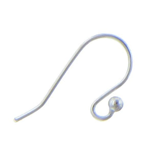 Sterling Silver, 21.0 Gauge, 13.3mm Width by 23.3mm Height, Flat Ear Wire with 3.9mm Loop & 2.5mm Ball at the Bottom. Quantity Per Pack: 6 Pieces.