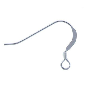 Sterling Silver, 21.0 Gauge, 11.9mm Width by 22.6mm Height, Flat Ear Wire with 3.5mm Loop & 3.0mm Coil at the Bottom. Quantity Per Pack: 40 Pieces.