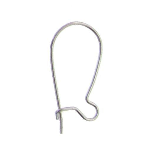 Ear Findings. Sterling Silver 24.0 Gauge, 8.4mm Width by 14.4mm Height, Kidney Ear Wire. Quantity Per Pack: 20 Pieces.