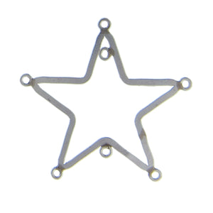 Sterling Silver, 33.8mm Width by 0.5mm Length by 32.1mm Height, Flat Star Chandelier. Quantity Per Pack: 2 Pieces.