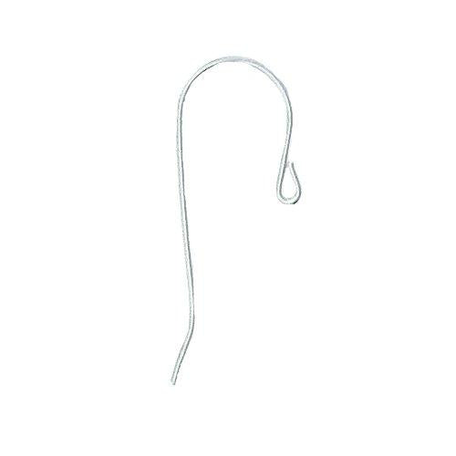 Ear Findings. Sterling Silver 22.0 Gauge, 12.0mm Width by 21.0mm Height, Plain Ear Wire. Quantity Per Pack: 20 Pieces.