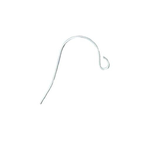 Ear Findings. Sterling Silver 22.0 Gauge, 8.3mm Width by 20.7mm Height, Plain Ear Wire With 2.85mm Width / Length Open Loop Towards the Front of the Ear Wire. Quantity Per Pack: 20 Pieces.