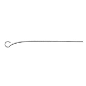 Pins. Sterling Silver 24.0 Gauge, 1.0 Inch Eye Pin With 2.7mm Width / Length Loop on one end. Quantity Per Pack: 20 Pieces.