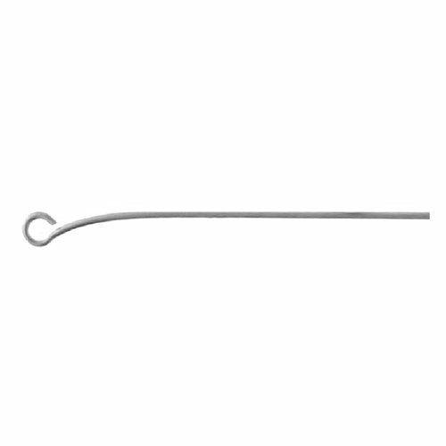 Pins. Sterling Silver 24.0 Gauge, 1.50 Inch Eye Pin With 2.7mm Width / Length Loop on one end. Quantity Per Pack: 20 Pieces.