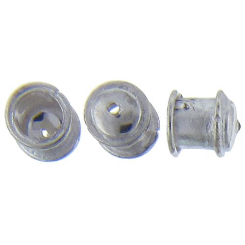 Sterling Silver, 11.3mm Width by 11.1mm Length by 8.7mm Height, End Cap. Quantity Per Pack: 2 Pieces.