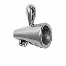 Charms. Sterling Silver, 7.2mm Width by 10.0mm Length by 12.7mm Height, Megaphone Charm. Quantity Per Pack: 1 Piece.