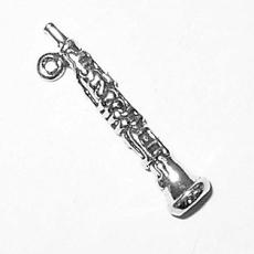 Charms. Sterling Silver, 5.0mm Width by 5.0mm Length by 25.3mm Height, Oboe Charm. Quantity Per Pack: 1 Piece.