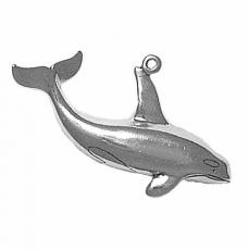 Charms. Sterling Silver, 4.2mm Width by 37.4mm Length by 20.5mm Height, Killer Whale Charm. Quantity Per Pack: 1 Piece.