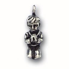 Charms. Sterling Silver, 7.1mm Width by 8.0mm Length by 18.8mm Height, Boy Praying Charm. Quantity Per Pack: 1 Piece.