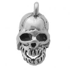 Charms. Sterling Silver, 8.2mm Width by 10.4mm Length by 15.0mm Height, Skull Head-That-Moves Charm. Quantity Per Pack: 1 Piece.