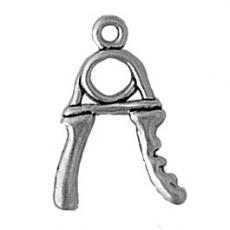 Charms. Sterling Silver, 13.1mm Width by 3.4mm Length by 19.0mm Height, Hand Clutch Exercise Equipment Charm. Quantity Per Pack: 1 Piece.