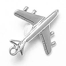 Charms. Sterling Silver, 21.0mm Width by 5.0mm Length by 23.7mm Height, 737 Jet Charm. Quantity Per Pack: 1 Piece.