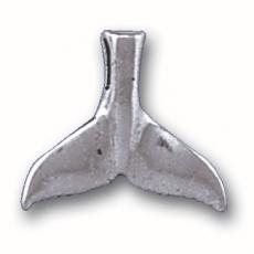 Charms. Sterling Silver, 19.9mm Width by 4.0mm Length by 17.6mm Height, Whale Tail Charm.