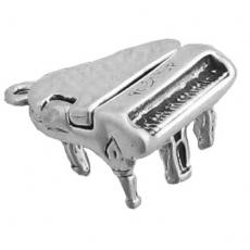 Charms. Sterling Silver, 12.9mm Width by 8.6mm Length by 16.2mm Height, Piano-That-Opens Charm. Quantity Per Pack: 1 Piece.