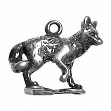 Charms. Sterling Silver, 17.6mm Width by 6.0mm Length by 13.9mm Height, Fox Charm. Quantity Per Pack: 1 Piece.