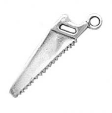 Charms. Sterling Silver, 7.3mm Width by 2.1mm Length by 24.1mm Height, Hand Saw Charm. Quantity Per Pack: 1 Piece.