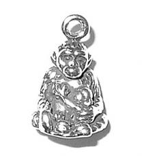 Charms. Sterling Silver, 10.6mm Width by 8.2mm Length by 15.7mm Height, Gorilla With Chimp Charm. Quantity Per Pack: 1 Piece.