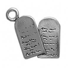 Charms. Sterling Silver, 15.1mm Width by 2.4mm Length by 21.1mm Height, Ten Commandments Charm. Quantity Per Pack: 1 Piece.